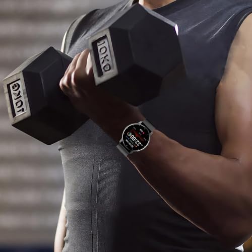 Retoo Smartwatch, inteligentny zegarek 45mm, zegarek na rękę z ekranem dotykowym, pasek sportowy, bransoletka fitness, zegarek czarny 5 tarcz, prezent dla mężczyzn i kobiet, czarny, stal srebrna