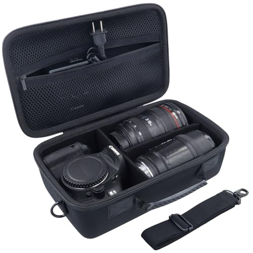 Baval Camera Case Compatible with Canon EOS Rebel T7 / T100 / R50 / R100 / R5 / R6 Mark II / 90D DSLR Camera with 18-55mm Lens,Sony,Nikon DSLR Camera Protective Case with Shoulder Strap (Black Case) by Baval - Image 2