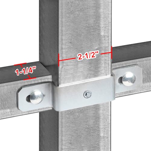 GBGS 6 Pcs Square Tube Fence Line Rail Bracket,2-1/2\" x 2-1/2\" Post to 1-1/4\" Line Rail Connector - Thumbnail 2