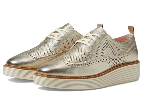 Cole Haan Women's Originalgrand Platform Wingtip Oxfords, Gold Talca/Ivory, 8-B US by Cole Haan - Used condition - US$105.05