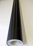 Könighaus (5,59€/m2) Schwarz 3D Carbon Autofolie 200 x 152 cm blasenfrei mit Anleitung