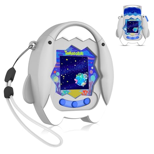 【Connect Without Removal】 for Tamagotchi Paradise Silicone Case, SGHLDE Cute Drop-Proof Protective Case for Tamagotchi Paradise Accessories with Lanyard, Shark