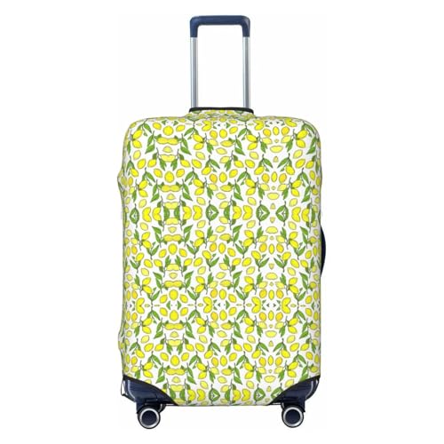 Yellow Fresh Lemons Print Luggage Suitcase Cover Protector Luggage Washable Covers With Concealed Zipper