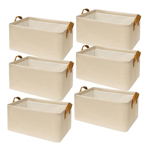 SNWDN 6 Pack Closet Cloth Storage Bins for Shelves, Medium