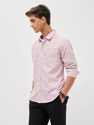 Image of Urbano Fashion Men's Cotton Full Sleeve Regular Fit Casual Striped Shirt
