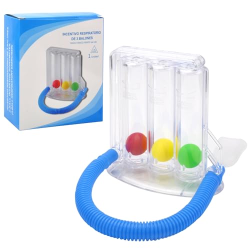 BRISKORE Sistema de entrenamiento de respiración de 3 cámaras, dispositivo de ejercicio respiratorio para función pulmonar y terapia del habla, entrenador de respiración para terapia del habla