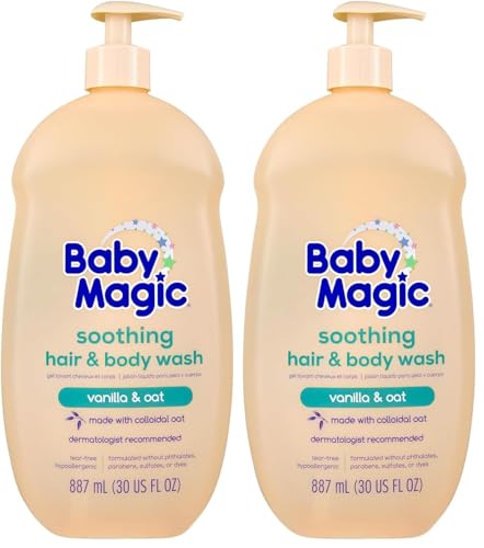 Image of Baby Magic Soothing Hair & Body Wash, Vanilla & Oat, 30 Fl Oz (Pack of 2)