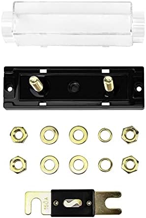 QWORK 2 Pack ANL Fuse Holder 0/2/4 Gauge with 150Amp ANL Fuse for Car Audio/Alarm/Amplifier