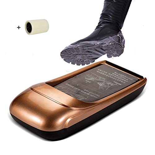 OUOU Máquina de cubierta de zapatos portátil - Dispensador automático de película de máquina de cubierta de zapatos con 1 rollo de membrana de zapato para casa, hotel, oficina, oro