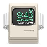 elago W3 Ladestation Ständer Kompatibel mit Apple Watch Serie 11/10/9/8/SE3/SE2/7/6/SE/5/4/3/2/1 und Apple Watch Ultra 2 & 1 - Klassisches Monitor Design, Nachttischmodus (Klassisches Weiß)