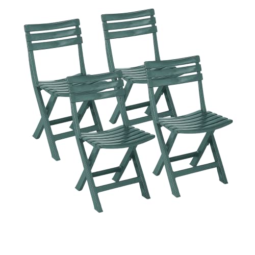 Lot de 1, 2, 4 ou 6 chaises de jardin pliantes blanches (4, vert, taille unique)