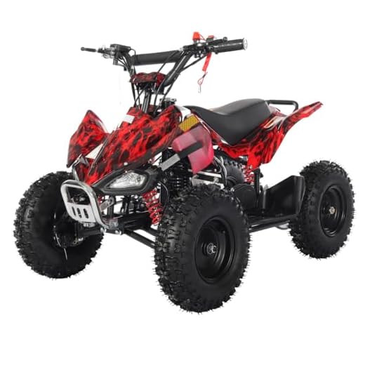X-PRO Thunder 40 ATV 4 Wheelers 40cc ATV Quads Quad with Gloves, Goggle and Face Mask (Hot Rod Flame)