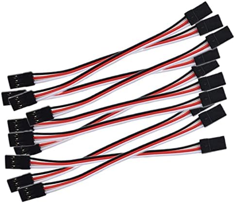 DIYmall 10pcs 10cm 3.93inch Male to Male JR Plug Servo Extension Lead Wire Cable 3Pin 100mm for RC Plane