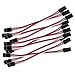DIYmall 10pcs 10cm 3.93inch Male to Male JR Plug Servo Extension Lead Wire Cable 3Pin 100mm for RC Plane
