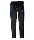 adidas Boys Soccer Tiro 17 Training Pants, Black/Hi-Res Blue, Large