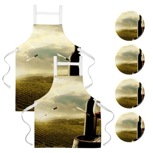 Tablier de cuisine pour éviter les taches de graisse lot de 2 protections avec 4 broches
