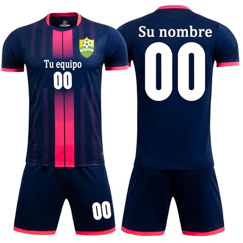 OPUTWDF Equipaciones de Futbol para Niños Personalizadas Hombre Camiseta Futbol para Equipo Personalizable con su Número Nombre Equipo Equipacion Futbol