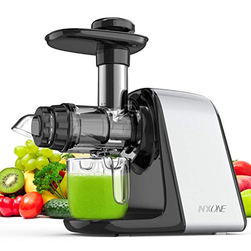 Juicer Machines, NXONE Slow Masticating Juicer, Cold Press Juicer Extractor with Queit Motor Not Break, Not Jammed, Slow Juicer Easy to Clean, 3-Speed Modes for High Nutrient Vegetables & Fruits