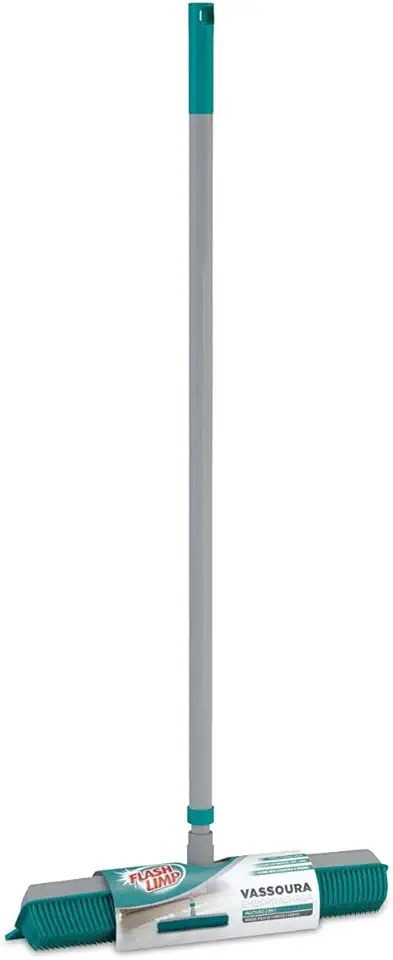 Flash Limp - Vassoura Emborrachada com rodo Multiuso 2 em 1 - FLP6132