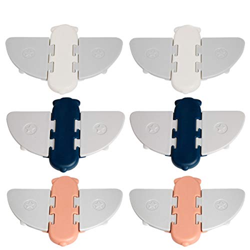 Fuxinghao Sliding Door Lock for Child Safety,Baby Proof Sliding Door Window Lock with Strong Adhesive Tape for Patio, Closet, Shower Sliding Door, Shutter (6 Pack,3 Colors)