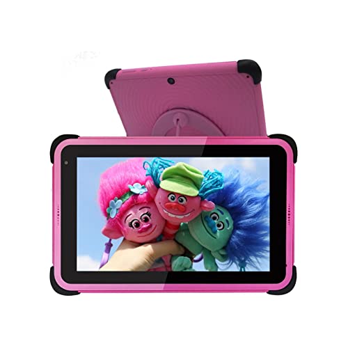 Kids Tablets 7 inch 2GB RAM 32GB Storage Android 10 Learning Tablet COPPA Certified Touchscreen Tablet for Kids IPS HD Display WiFi Tablet for Girls Toddlers, Compatible with Disney + APP, Pink