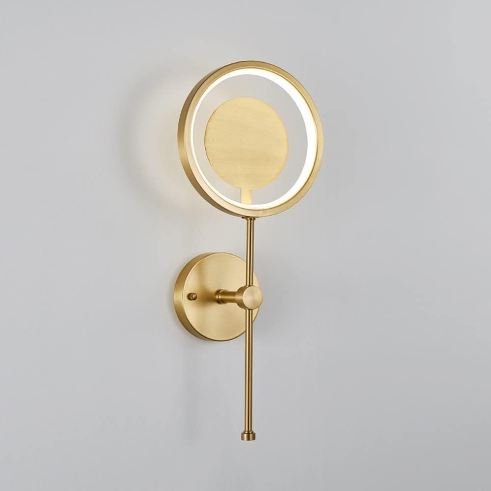 CWCQGH Wall Lamps Sconces Wall Sconces Lighting Copper Wall Light Geometric Hardwired Sconce, Wall Mounted Lamps 26W Wall Wash Lights for Living Room Bedroom Hallway, 3 Color Mo,Gold