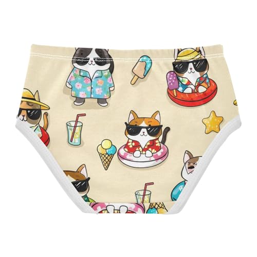 Girls Underwear Toddler 2t Cotton Cute Panties Girl Fun Print Kids Undies Briefs Cute Cartoon Cats Summer Vacation2