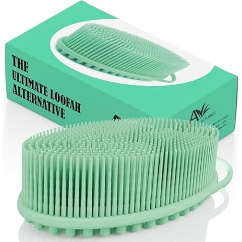 Avilana Silicone Body Scrubber – Dual-Sided Silicone Loofah for Shower, Body Scrubber for Men & Women, Gentle Loofa Alternative, Easy-to-Clean Silicone Body Scrubber Exfoliator Cover