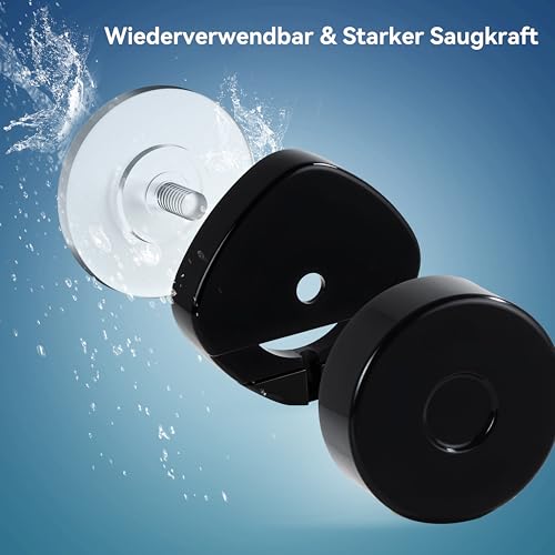 Kegii Duschablage Saugnapf - Duschregal Ohne Bohren Schwarz Duschkorb Saugnapf Edelstahl Bad Organizer