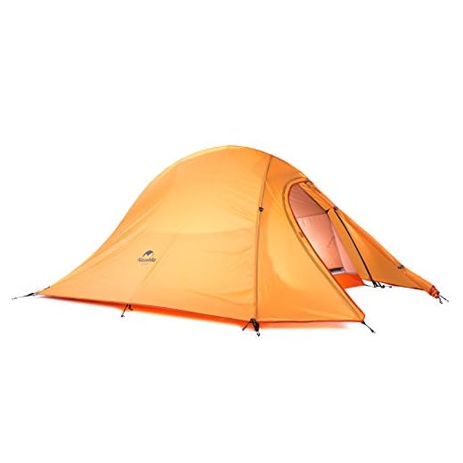 Naturehike Cloud-up 2 Uppgradera Ultralätta Tält Dubbel 2 Person Tält 3-4 Säsong för Camping Vandring (210T Orange)