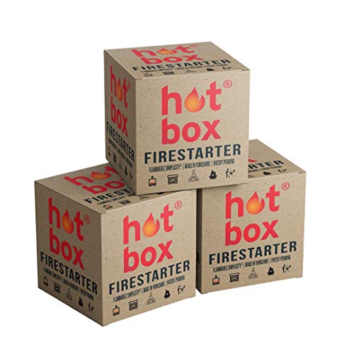 Hot Box Firestarter 8 x Natural Firelighter for Woodburners, Open Fires, BBQ and Firepits