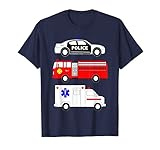 Police Car Fire Truck Ambulance First Responders Design T-Shirt