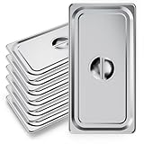 WantJoin Steam Table Hotel Pan Lids - 6 Pack Plain Cover for 1/3 Third Size Stainless Steel Metal Tray Sets Food Storage Container Chafing Dishes Commercial Restaurant Buffet Warmer Catering Supplies
