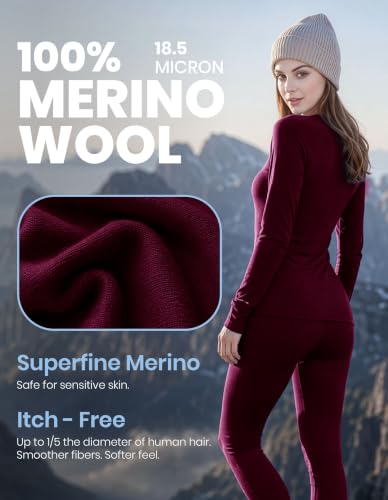 Image of Iguana Womens 100% Merino Wool Base Layer Set Active Thermals