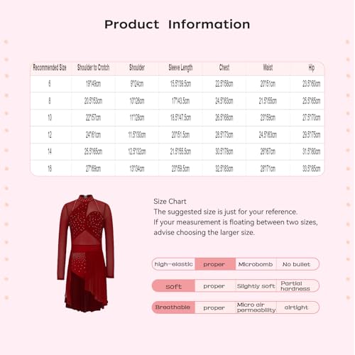 Justaucorps de danse lyrique filles avec jupe fluide extensible - 6