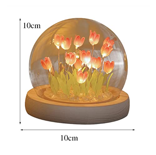 Veilleuse tulipe DIY lampe de table atmosphère douce fleurs roses - 8