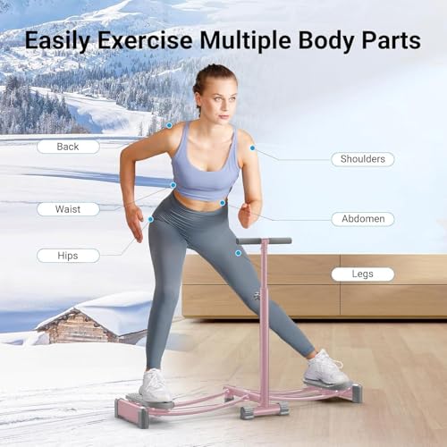 Skimaschine, Simulierter Skitrainer, Höhenverstellbare Skimaschine Trainingsgerät für Beine und Beckenbodenmuskulatur, Spaßiges Cardio-Fitnessgerät