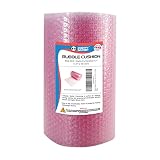 Mighty Gadget Pink Anti-Static Bubble Cushioning Wrap Roll 12 in x 36 feet for Moving & Packaging wi