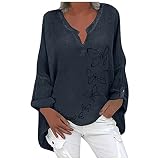 MGUOTP Tee Shirt Famme Col V A Fleur Chemisier Running Grande Taille Bouffante Tshirt Femmes Automne Leger Manche Chauve-Souris Coton Vogue