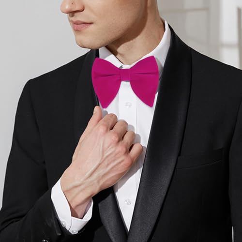 Image of Alizeal Velvet Pre-tied Adjustable Bow Tie for Men Oversize Formal Solid Tuxedo Bowtie