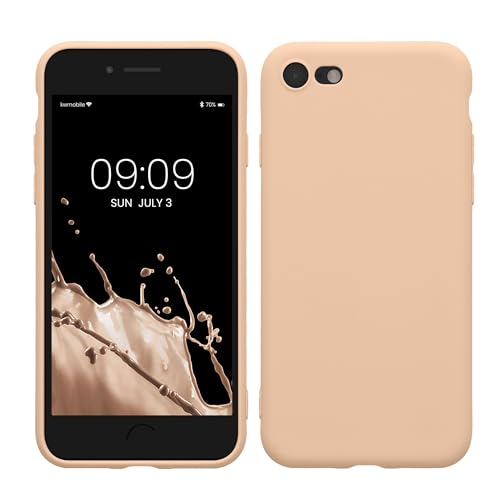 Image of kwmobile Case Compatible with Apple iPhone SE (2022) / SE (2020) / 8 /7 Case - Protective Slim TPU Phone Cover - Soft Matte Finish - Pastel Peach