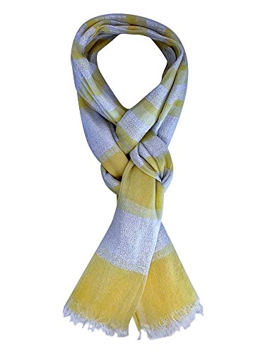 Silver Metallic Bold Stripe Scarf