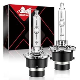 WinPower D2S Xenon HID Headlight Bulb, 6000K Cool White 35W Metal Stents Base High Low Beam Replacement Lights, Pack of 2