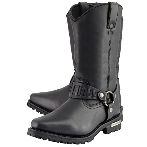 Milwaukee Leather Men’s Classic Harness Black Leather 11-Inch Western Style Motorcycle Boots MBM9015-9 by Milwaukee Leather - Image 5