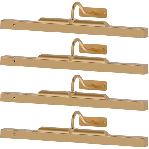 4-Pack Cordless Brass Picture Lights with Remote