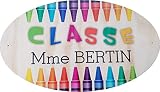 Gravure Events Plaque de Porte de Classe en Bois personnalisée - Salle de Classe Primaire ou Maternelle – Cadeau de Fin d'année Scolaire pour Maître et Maîtresse - Pq Porte 27