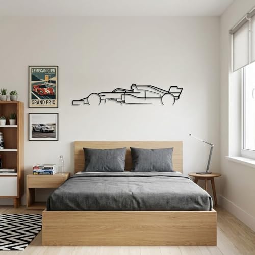 Image of Herrlich Homes F1 Car Metal Wall Art | Metal | Easy to Hang | Car lover Gift | Classic Silhouette Metal Wall Decor | 100 cm
