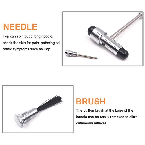 Flyh Buck Neurological Hammer, Tromner Reflex Hammer With Needle And Brush, For Neurologic Reflex Diagnosis And Testing #TOP4