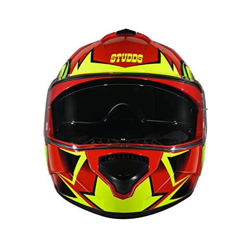 Image of Studds Drifter D1 ISI and DOT Certified Full face Helmet for Men and Women with Inner Sun Visor Red N5 -XL