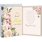 TzenvoGift Aunt Birthday Card Aunt Birthday gifts - Double-layer card, Design with Gold Foil text, with envelope and Envelope sticker Heartfelt Message（5.6 x 8.1”）